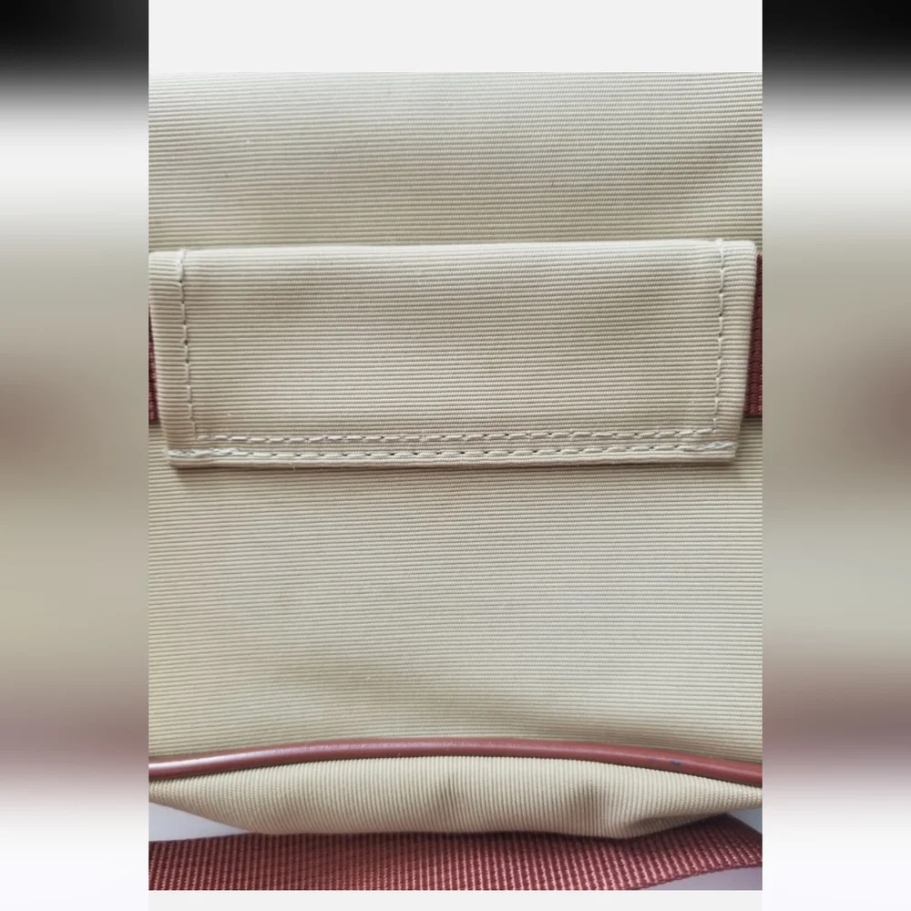 Moschino LOGO BELT BAG Vintage Made In Japan Tan Brown Nylon